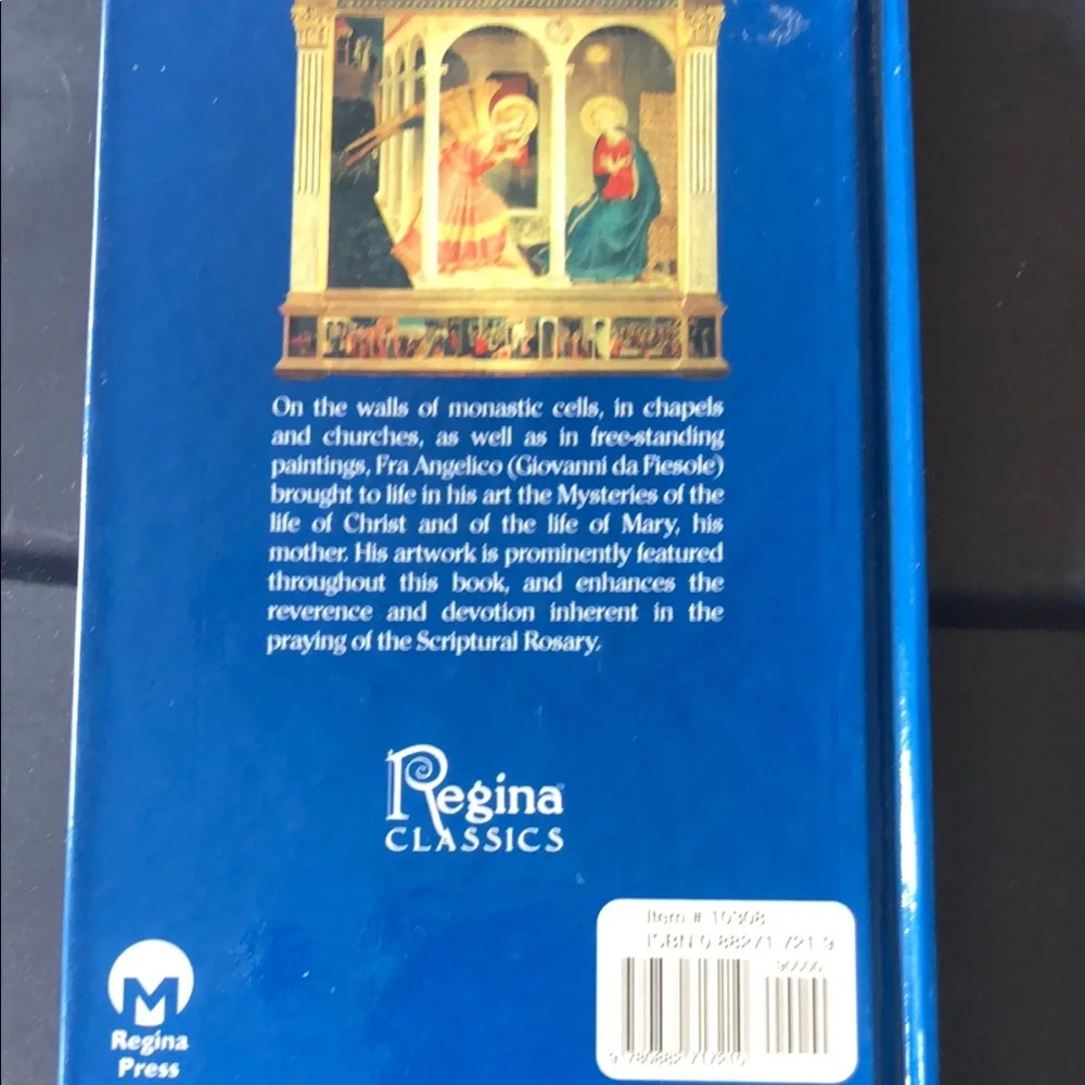 Scriptural Rosary hard cover book- Blue & Gold Religious Panel